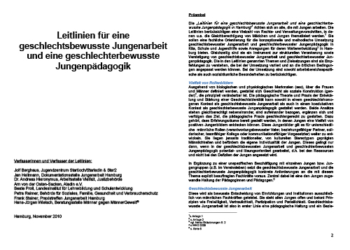 Leitlinien von Jungenarbeit Hamburg e.V.